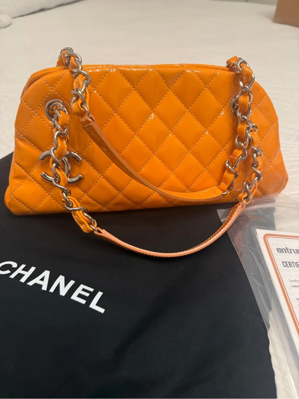 Vintage🧡 Extremely beautiful item✨CHANEL Bowling bag Mademoiselle Matelasse Coco